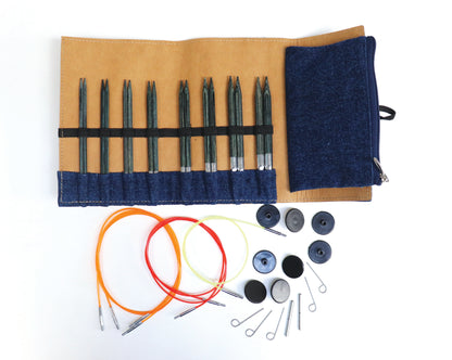 KnitPro Indigo Wood Interchangeable Needle Set- 13cm (5")