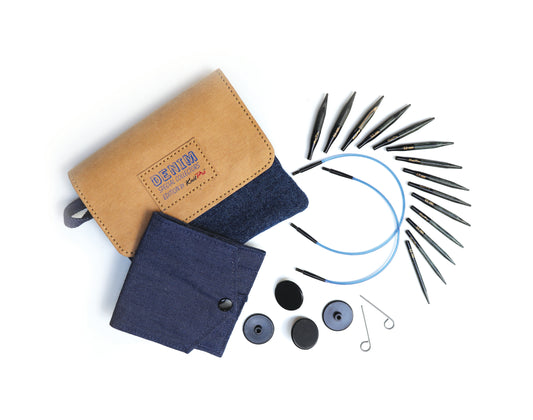 KnitPro Indigo Wood Interchangeable Needle Set- 13cm (5")